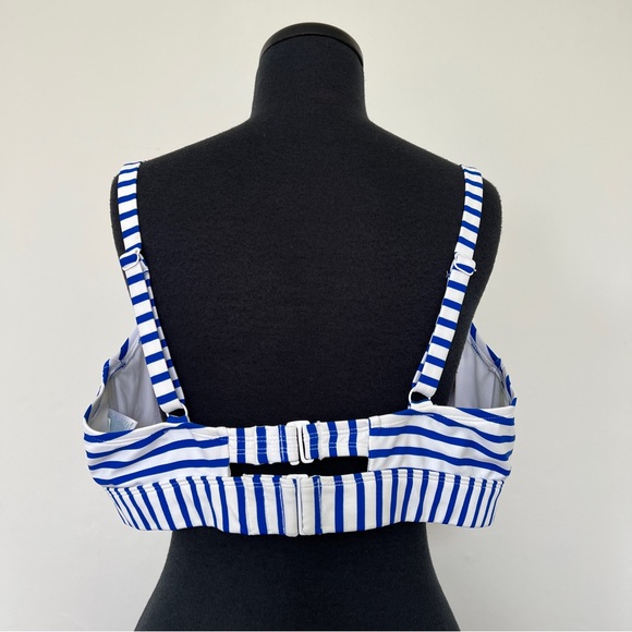 Kona Sol Plus Size Bikini Top Blue Stripe, 20W - Picture 3 of 11
